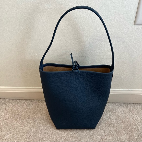 The Row Small N/S Park Tote Bag in Leather Bluestone - Picture 2 of 7